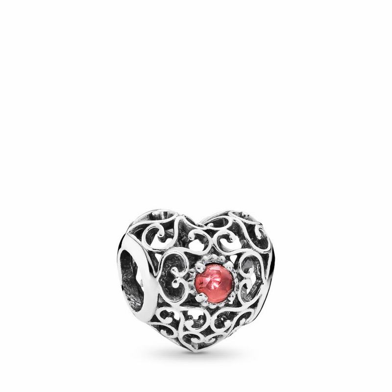 Talismane Pandora January Signature Inima Argint/Rosii (T34La6SZ)